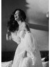 Strapless Ivory Lace Tulle Wedding Dress With Puffy Sleeves Strapless Ivory Lace Tulle Wedding Dress With Puffy Sleeves